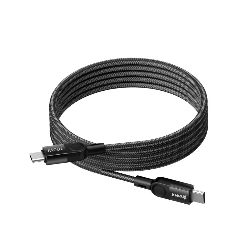 Xpower 100W C To C Magnetic 1m Cable - Black - Tashqila Xpower 100W C To C Magnetic 1m Cable - Black - Tashqila